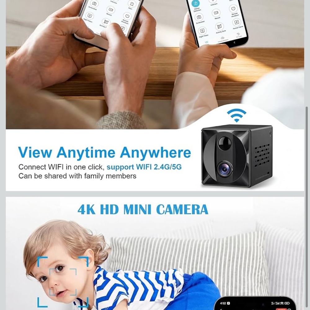 5G Mini Black Security Camera - Picture 2 of 5